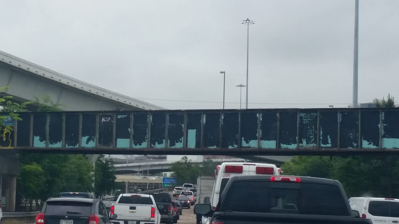 Houston's iconic 'Be Someone' sign partially painted black